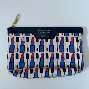 Estee Lauder canvas cosmetic bag, lipsticks Print